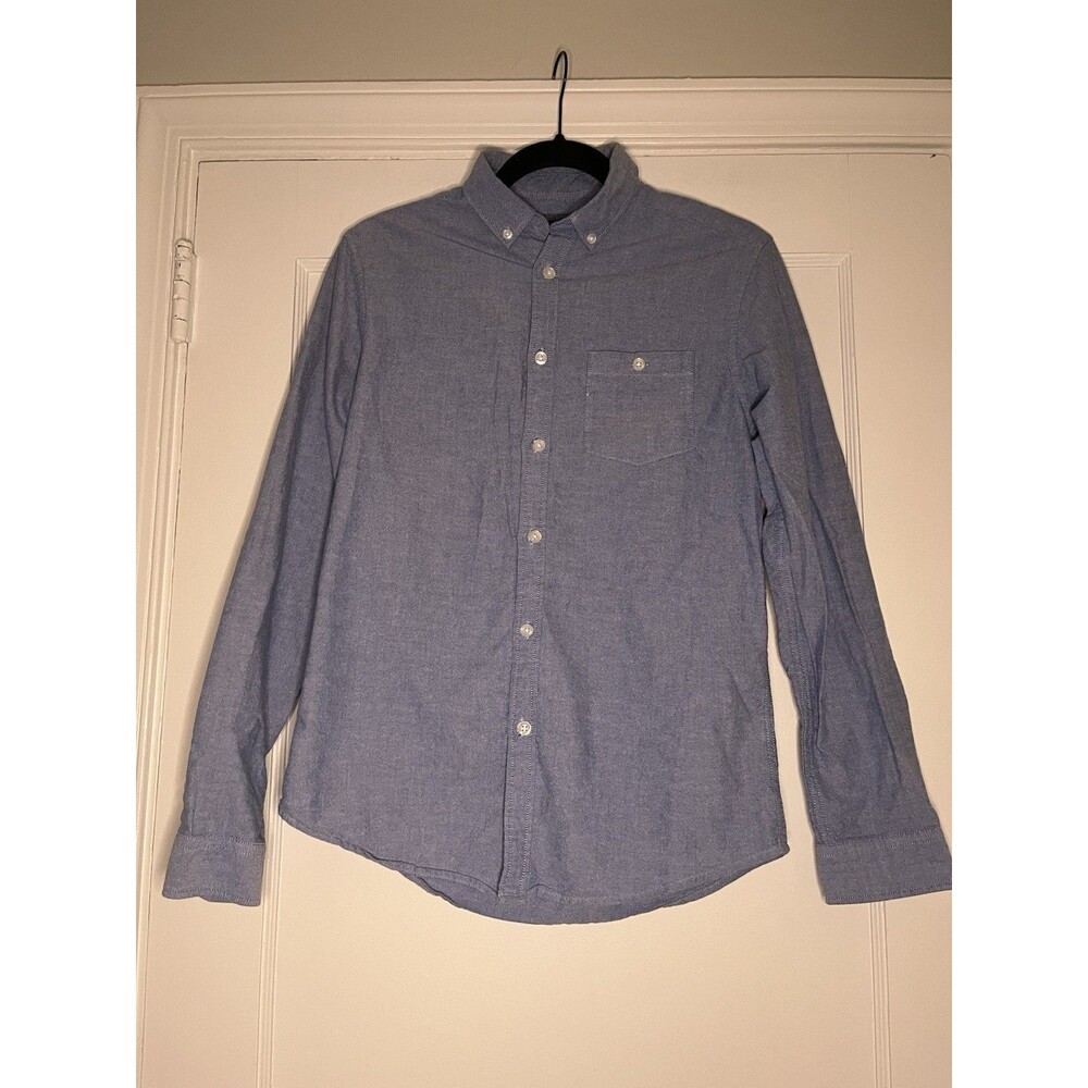 Cedarwood State Blue Cotton Long Sleeve Button-Down Shirt Men's Small
